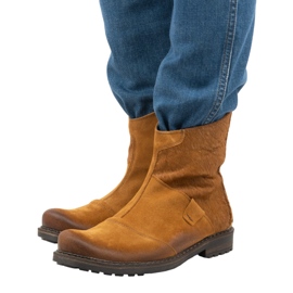 Olivier Kožené pánské kozačky 553KZ červené hnědý 3