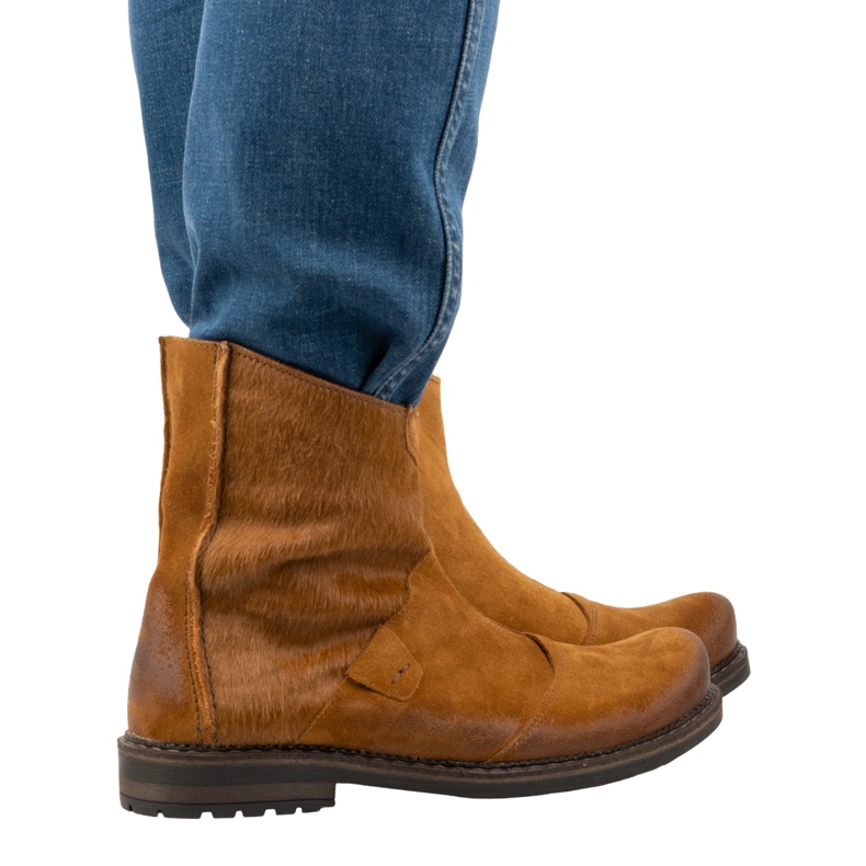 Olivier Kožené pánské kozačky 553KZ červené hnědý 1