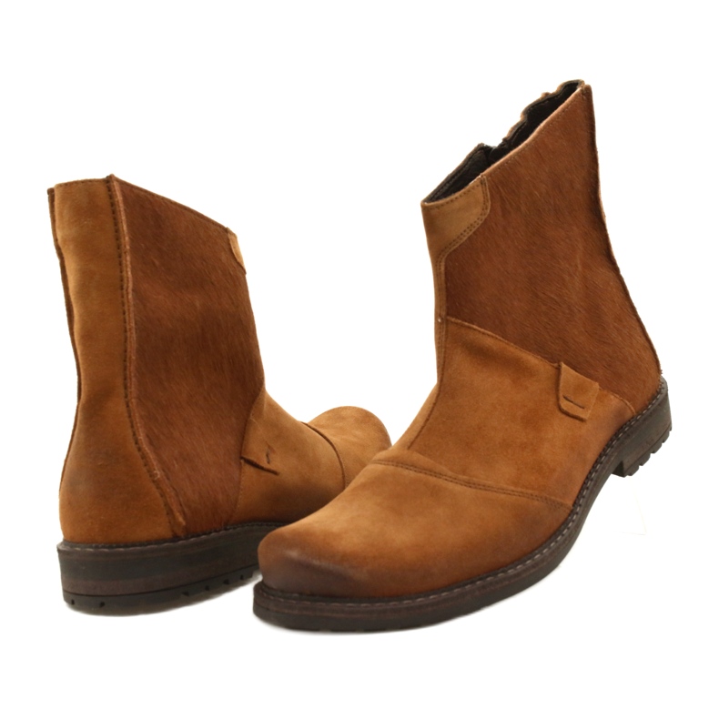 Olivier Kožené pánské kozačky 553KZ červené hnědý 6