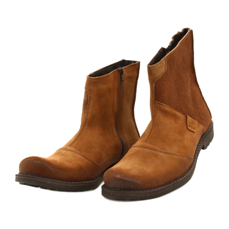 Olivier Kožené pánské kozačky 553KZ červené hnědý 5