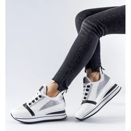 Bílé třpytivé tenisky na platformě Marce bílý 1