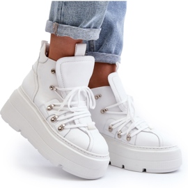 Zazoo 3416 kožené dámské sportovní boty bílé bílý 10