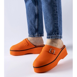 Oranžové vysoké dřeváky Lang pomerančový 1