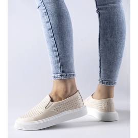 Béžové perforované tenisky Fulda béžový 1