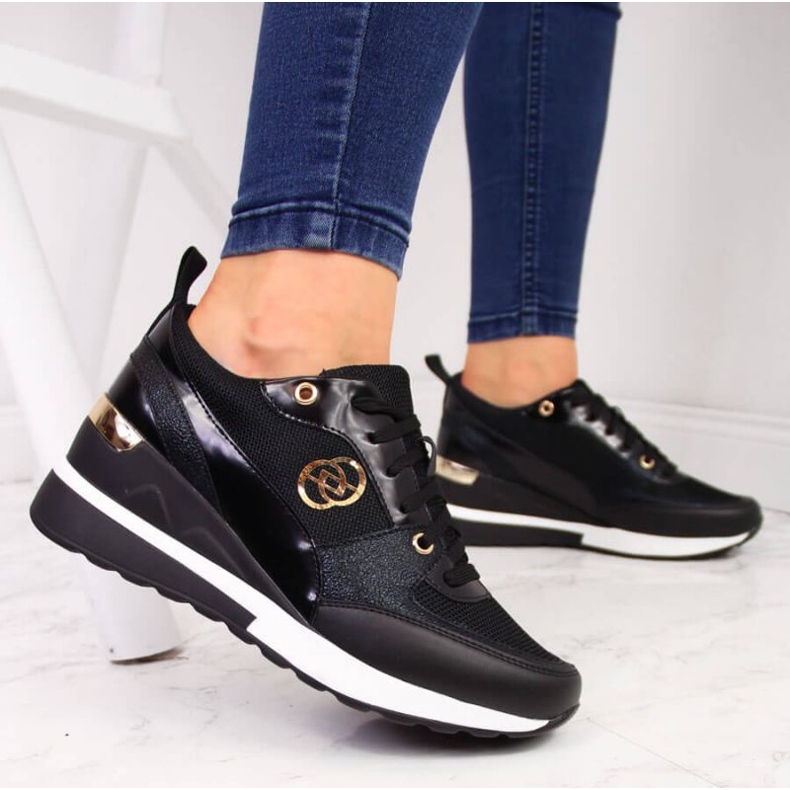 Boty na klínku eVento W EVE274A, černé černá 2 Boty na klínku eVento W EVE274A, černé černá 2