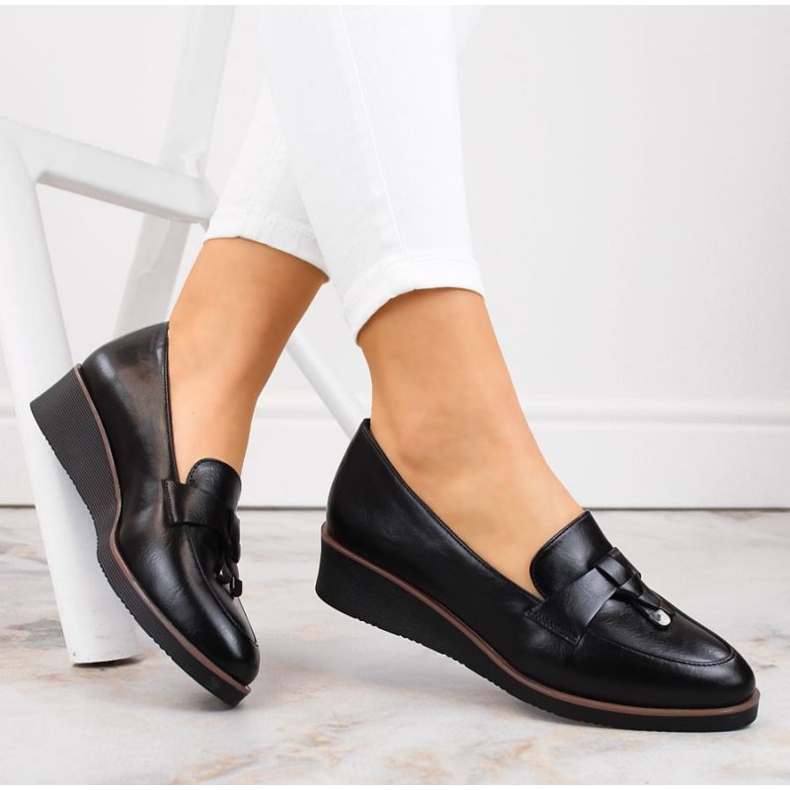 Boty na klínku Vinceza W JAN263A, černé černá 2