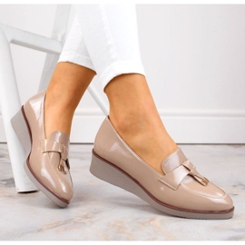 Boty na klínku Vinceza W JAN263B, béžové 2