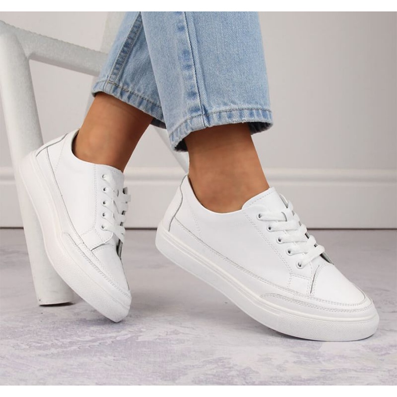 Kožené boty Sergio Leone W SK430, bílé bílý 1