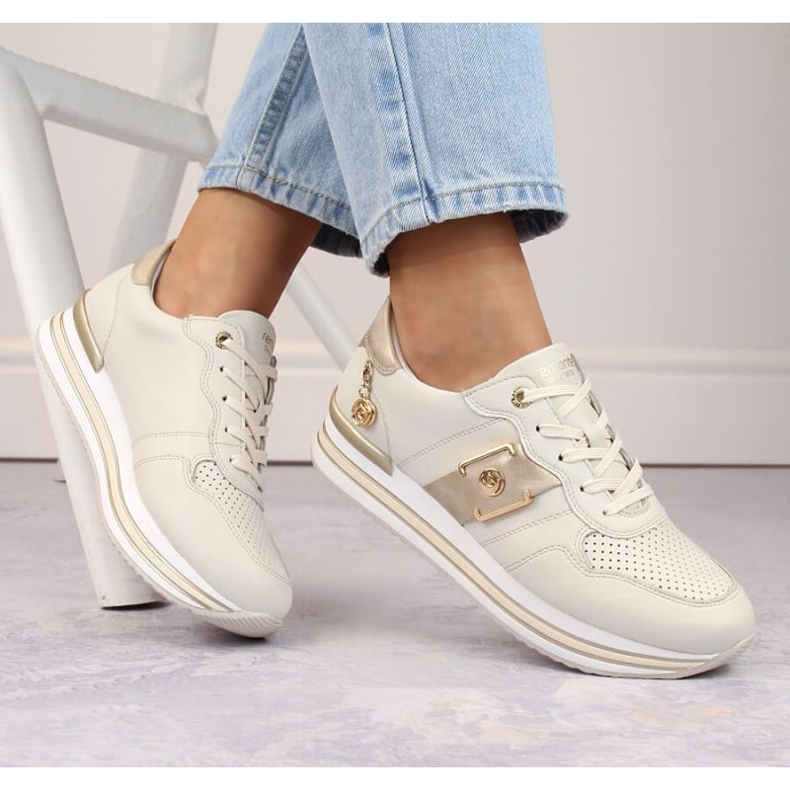 Rieker Kožené béžové boty Remonte W RKR643 béžový 2