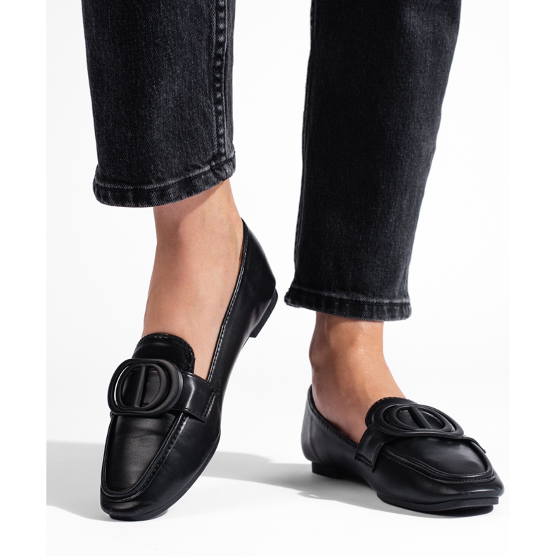 Elegantní dámské černé mokasíny Shelovet černý 1