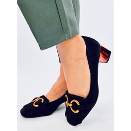 Černé měděné lodičky na podpatku Weinn černá 2 Černé měděné lodičky na podpatku Weinn černá 2