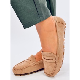 Semišové dámské mokasíny Anaya Khaki béžový 1