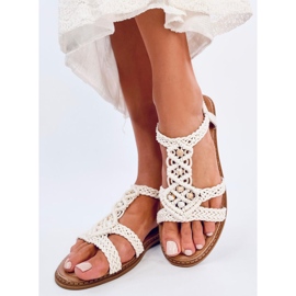 Ashes Beige boho string sandály béžový 1