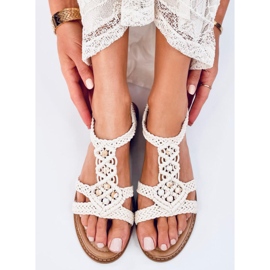 Ashes Beige boho string sandály béžový 4