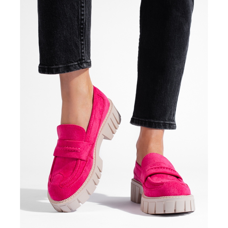 Dámské růžové semišové boty růžový 2