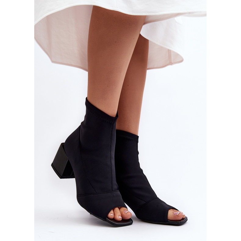 Zazoo 2876 Dámské boty na vysokém podpatku s otevřenou špičkou, černá 1 Zazoo 2876 Dámské boty na vysokém podpatku s otevřenou špičkou, černá 1