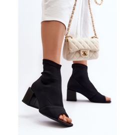 Zazoo 2876 Dámské boty na vysokém podpatku s otevřenou špičkou, černá 2 Zazoo 2876 Dámské boty na vysokém podpatku s otevřenou špičkou, černá 2