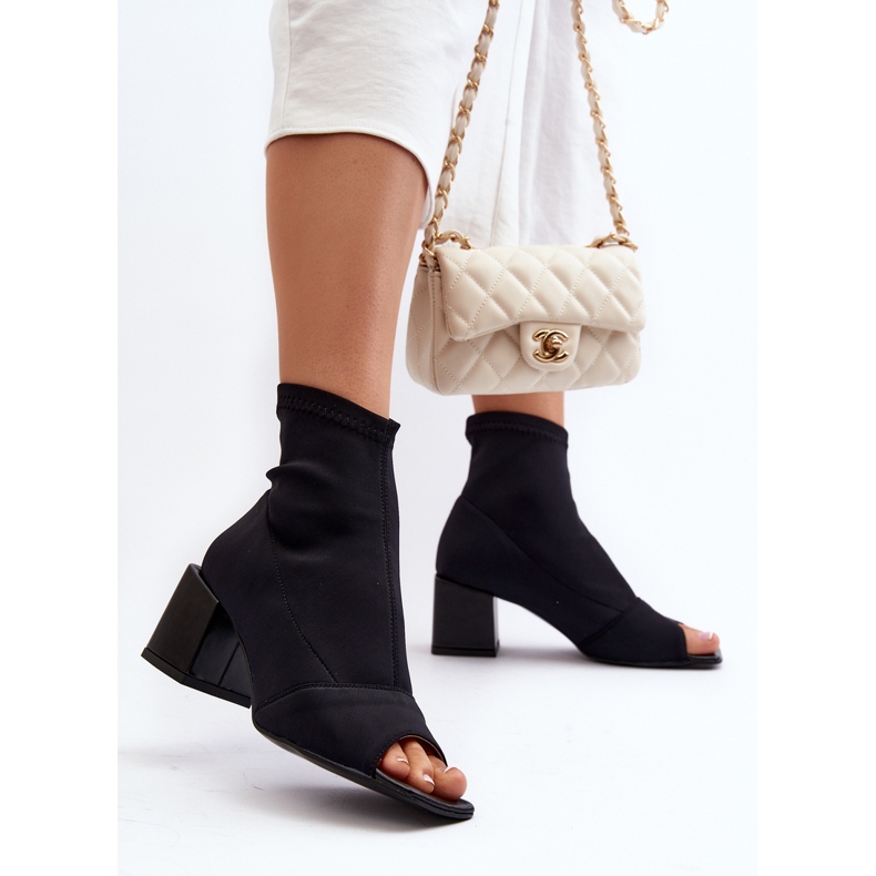 Zazoo 2876 Dámské boty na vysokém podpatku s otevřenou špičkou, černá 2 Zazoo 2876 Dámské boty na vysokém podpatku s otevřenou špičkou, černá 2