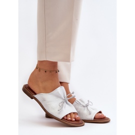 Zazoo 2659 Dámské kožené pantofle stříbrné stříbrný 1