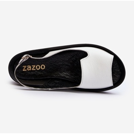 Zazoo 2893 dámské kožené sandály se silnou podrážkou, bílé bílý 7