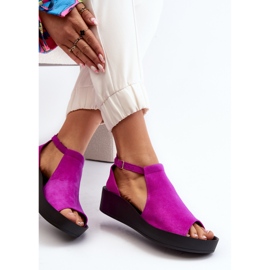 Zazoo 2914 Dámské sandály Suede Fuchsia růžový 1