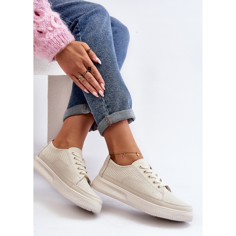 Sergio Leone Dámské kožené sportovní boty tenisky bílé Failla bílý 1