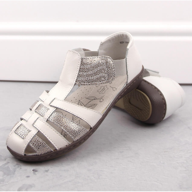 Dámské kožené uzavřené sandály, béžová, T.Sokolski béžový 1