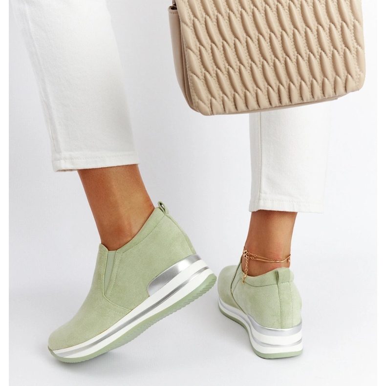 Zelené tenisky na klínku Alquippa zelená 1