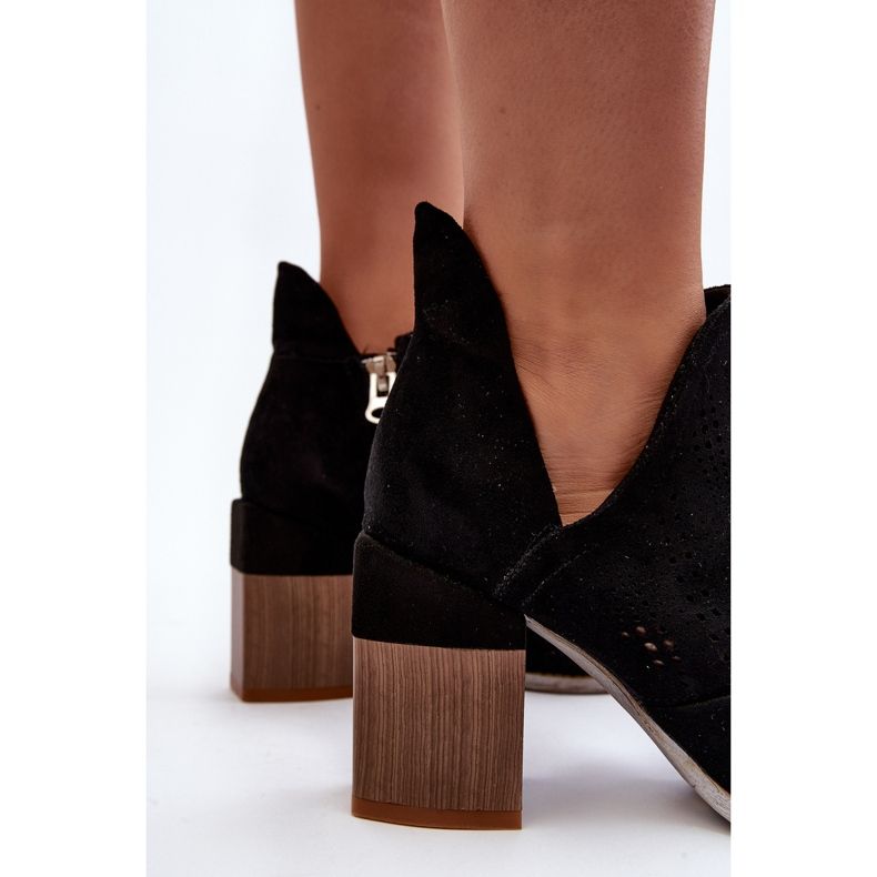 Dámské Prolamované Boty Na Vysokém Podpatku černá Niartima 1