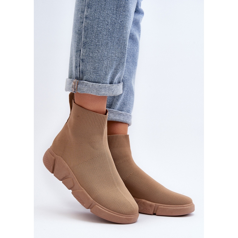 Dámská sportovní obuv s ponožkou Béžová Zirila béžový 2