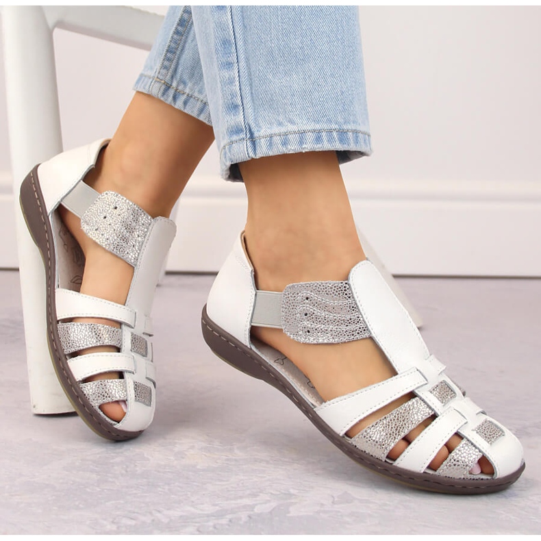 Dámské kožené uzavřené sandály, béžová, T.Sokolski béžový 2