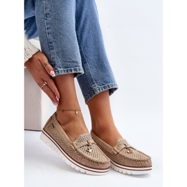 Dámské prolamované mokasíny Golden Twista zlatý 1 Dámské prolamované mokasíny Golden Twista zlatý 1