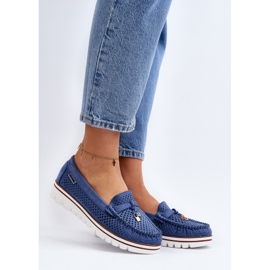 Dámské prolamované mokasíny Blue Twista modrý 2 Dámské prolamované mokasíny Blue Twista modrý 2