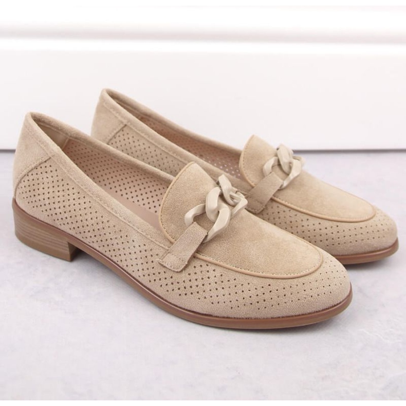 Potocki W WOL211B semišové prolamované boty, béžová 2