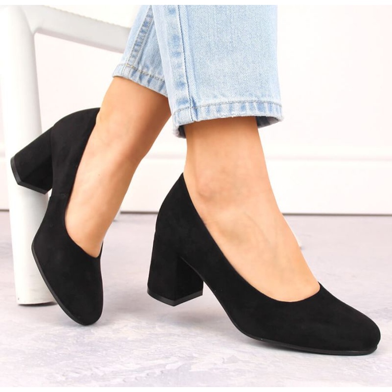 Semišové lodičky Potocki W WOL207A, černé černá 2