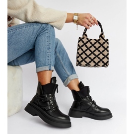 Černé kotníkové boty Glen na platformě černý 1