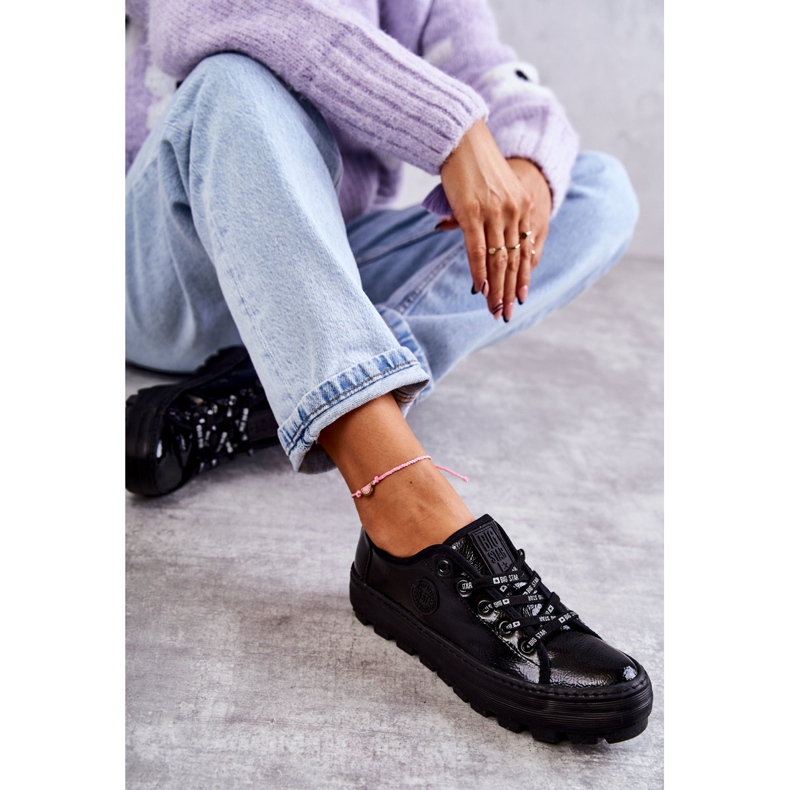 Módní lakované tenisky Big Star KK274044 Black černá 2