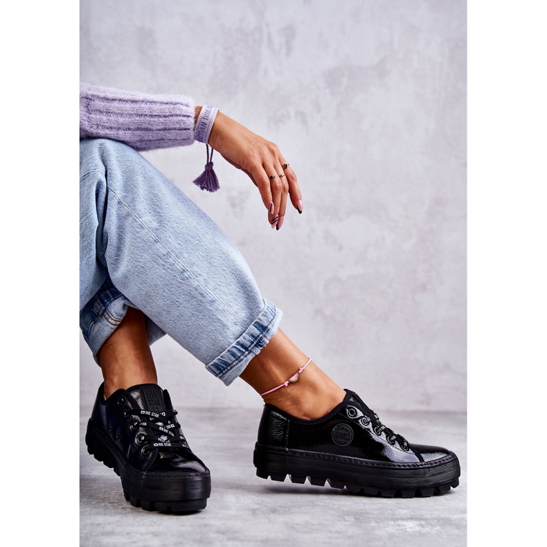 Módní lakované tenisky Big Star KK274044 Black černá 3