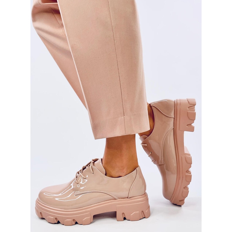 Mokasíny Pragma Nude s vysokou podrážkou béžový 2