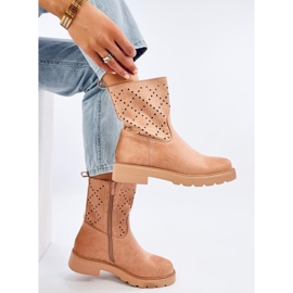Prolamované boty Issey Khaki béžový 1