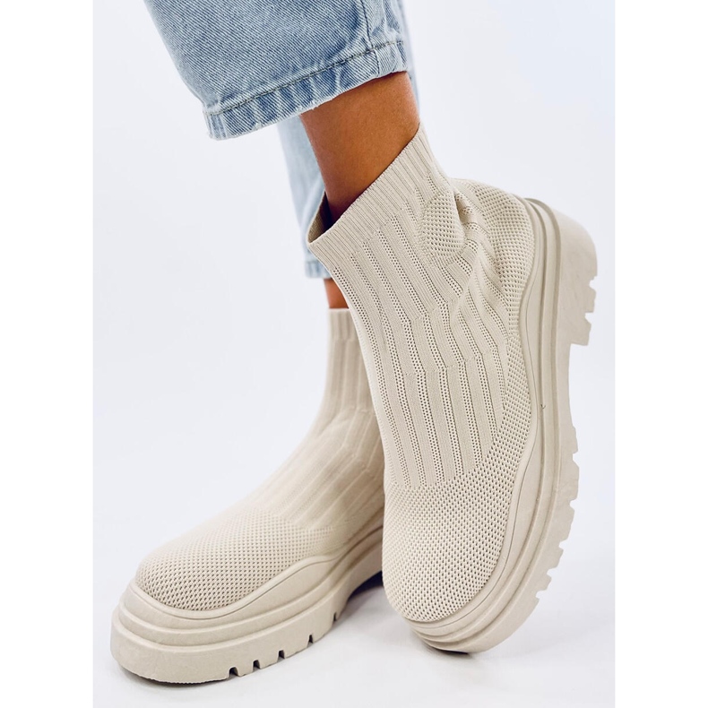 Vysoké kotníkové ponožky Silva Beige béžový 2