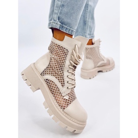 Prolamované kotníkové boty Ralston Panna béžový 2