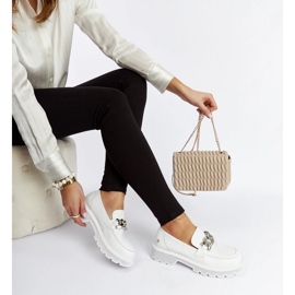 Bílé kožené mokasíny Goe LL2N4038 bílý 2