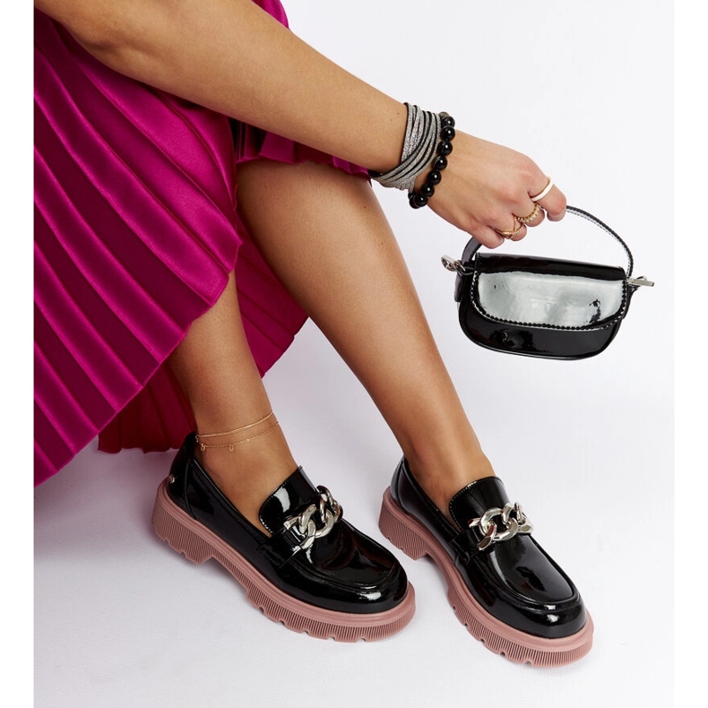 Černé kožené mokasíny Goe LL2N4039 černá 1