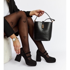 Černé lodičky Cher s masivním blokovým podpatkem černá 1