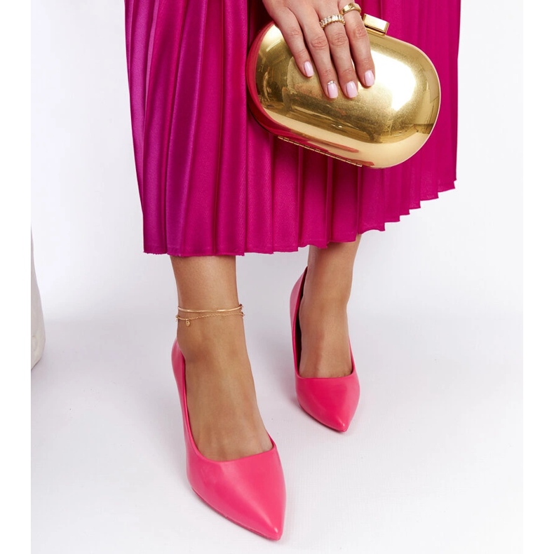 Růžové vysoké podpatky Rodney růžový 2