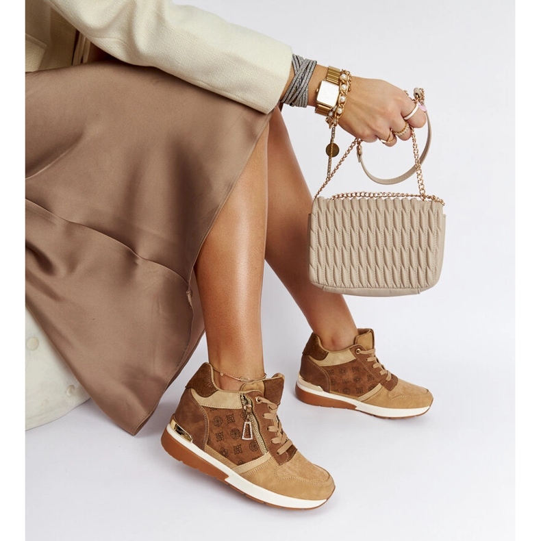 Hnědé tenisky Knoxville na klínku hnědý 1