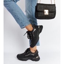 Černé masivní tenisky s euklidovskými kamínky černý 2