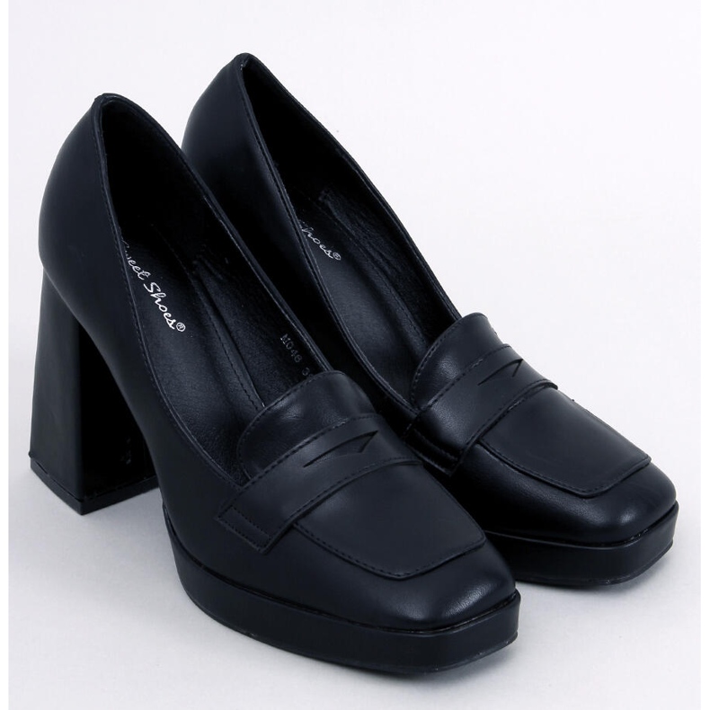 Mokasíny na vysokém podpatku od Entee Black černý 1