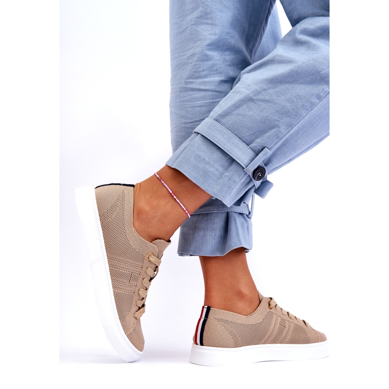 Dámské šněrovací tenisky béžová Etna béžový 7